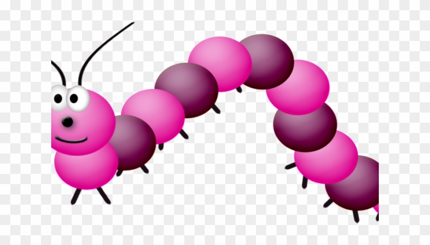 Caterpillar Clipart Pencil - Pink Caterpillar Cartoon #1594059