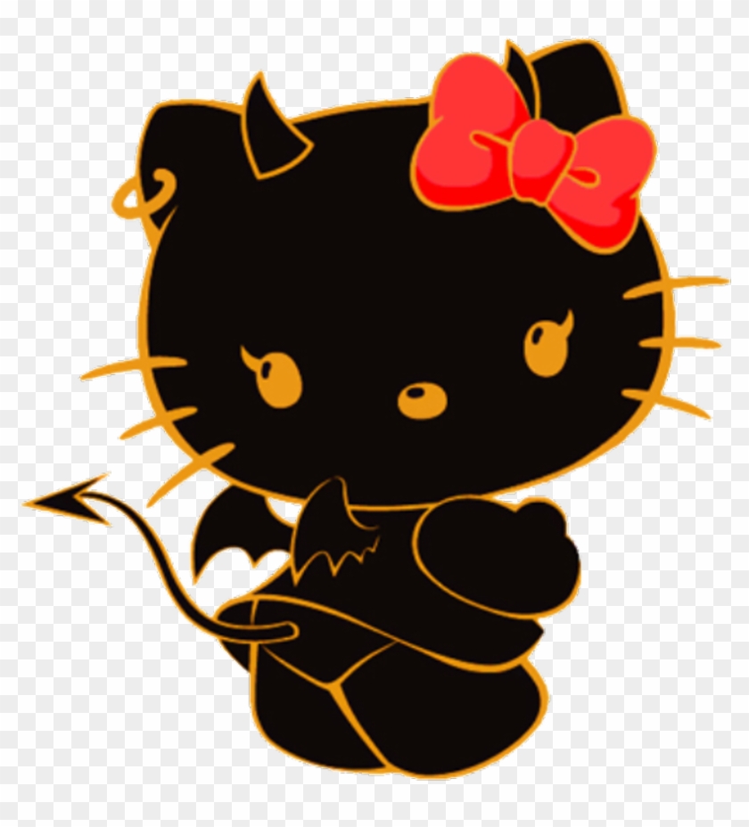 Hellokitty Hello Kitty Gothic Goth Emo Blackandwhite Angel Devil Hello Kitty Free Transparent Png Clipart Images Download