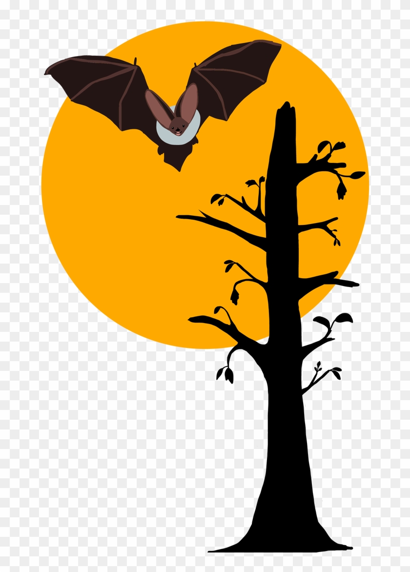 Gothic Flying Bat With A Full Moon By Froggyartdesigns - Illustration #1595804