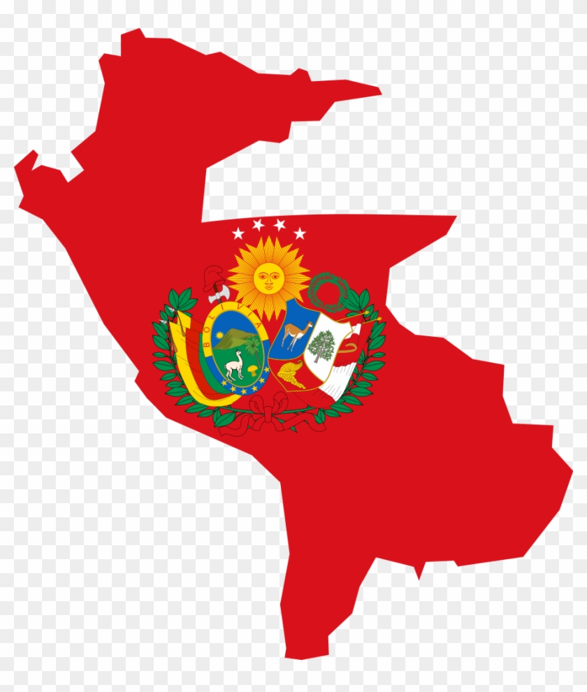 Flag Map Of The Peru Bolivian Confederation - Vegetables And Fruits Origins #1596747