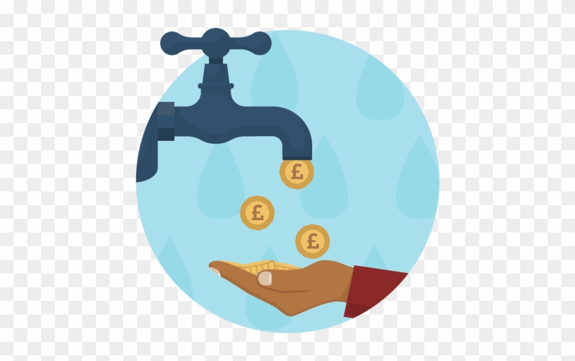 clipart of money going down the drain