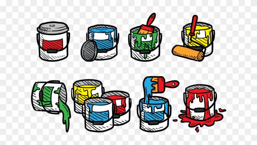 Paint Pot Icons Vector - Paint Pot Icons Vector #1598106