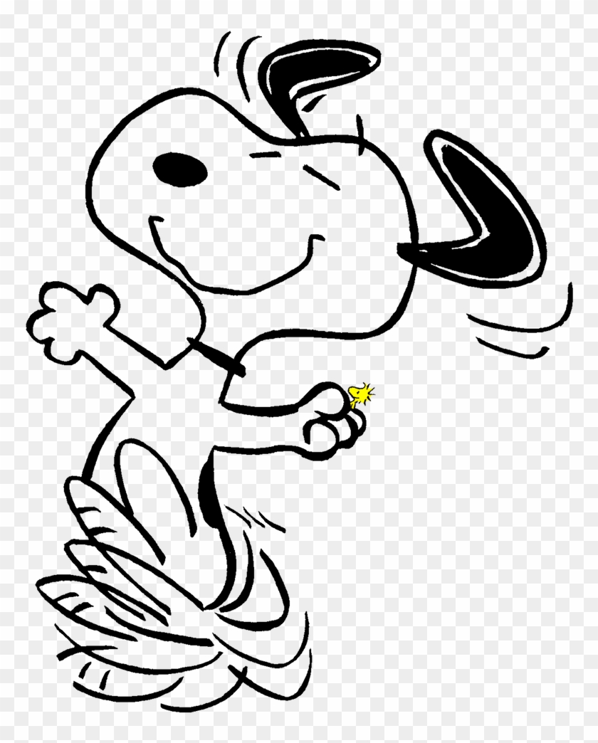 Snoopy Dance Holding His Friend Woodstock With Joy - Snoopy Dancing ...
