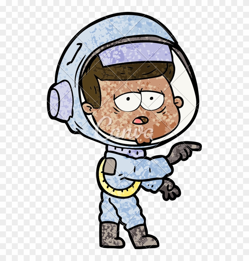 Cartoon Tired Astronaut - Vector Graphics #1602005