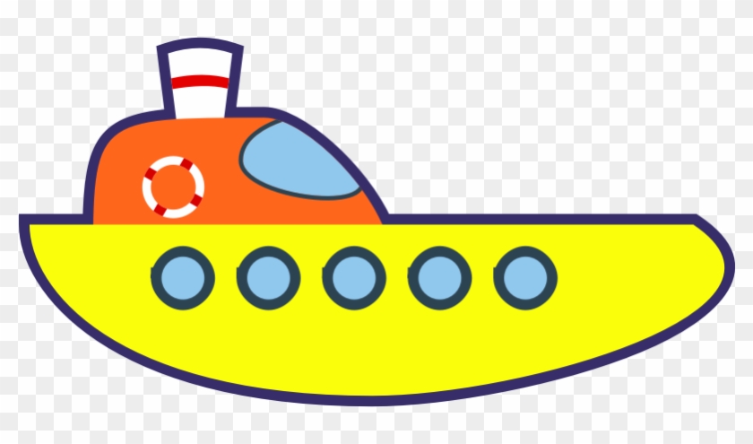 Yellow Cartoon Ship - 船 Cartoon #249251