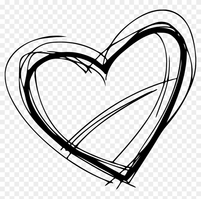 Clipart Sketched Image Png - Heart Sketch Black Png #1605858