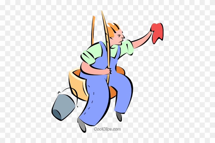 Window Cleaner Royalty Free Vector Clip Art Illustration - Limpador De Janela Png #1613550