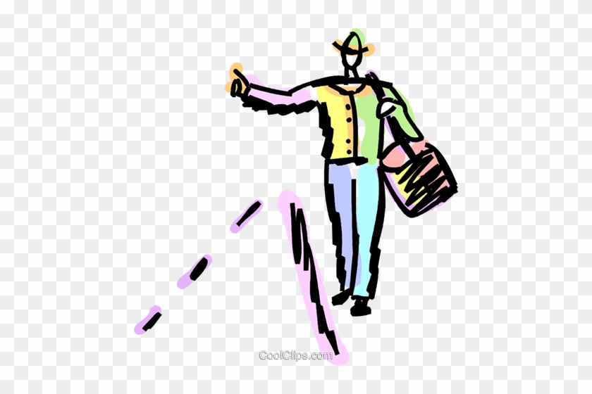 Walking And Hitchhiking Royalty Free Vector Clip Art - Walking And Hitchhiking Royalty Free Vector Clip Art #1613912