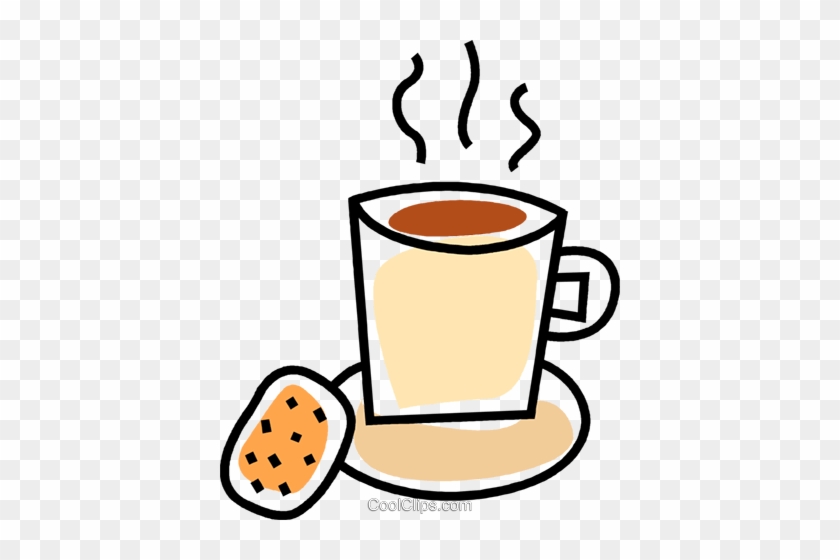 Cup Of Coffee And A Cookie Royalty Free Vector Clip - Clipart Cookie And Coffee #1614699