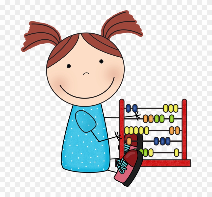 girl studying math clipart