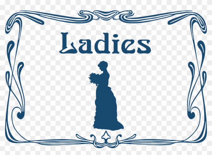 Ladies' Wc Door Sign - Vintage Text Box Png #1621359