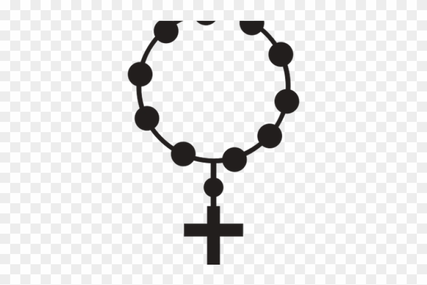 rosary clipart black and white