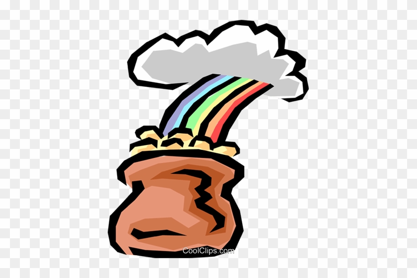 Pot Of Gold Royalty Free Vector Clip Art Illustration - Pot Of Gold Royalty Free Vector Clip Art Illustration #1623332