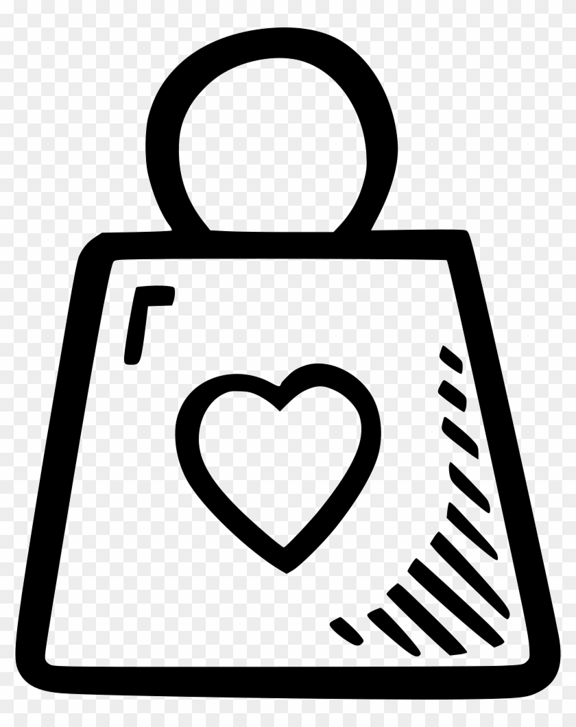 Shopping Bag Clipart Icon Transparent - Heart #1623944