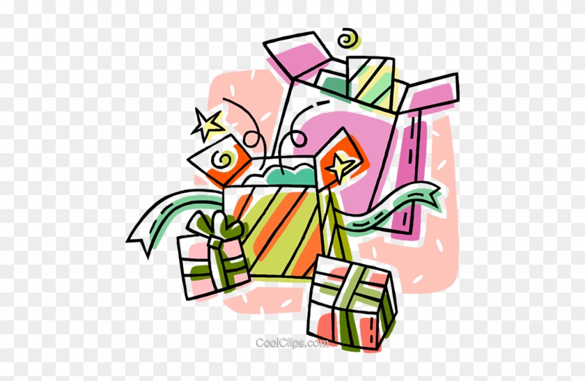 Presents, Gifts Royalty Free Vector Clip Art Illustration - Presents, Gifts Royalty Free Vector Clip Art Illustration #1625315