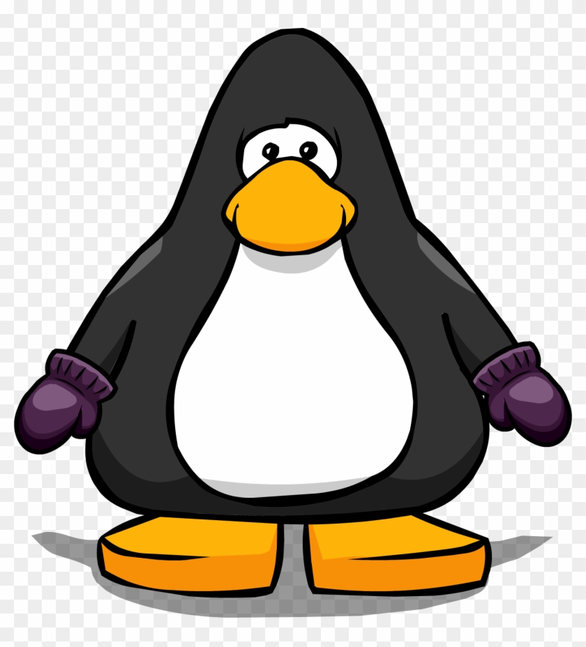 Mauve Clipart Mitten - Club Penguin Black Penguin #1625925