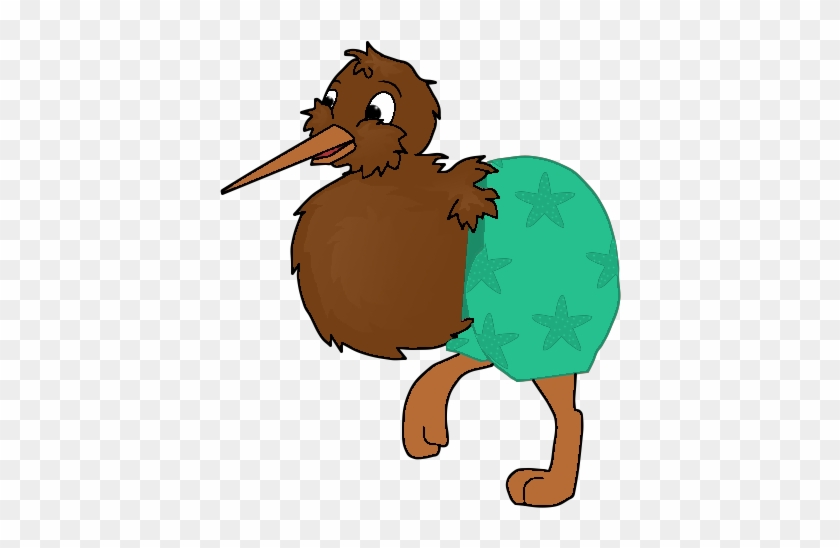 Little Kiwi In His Swimming Trunks - Illustration #1629349