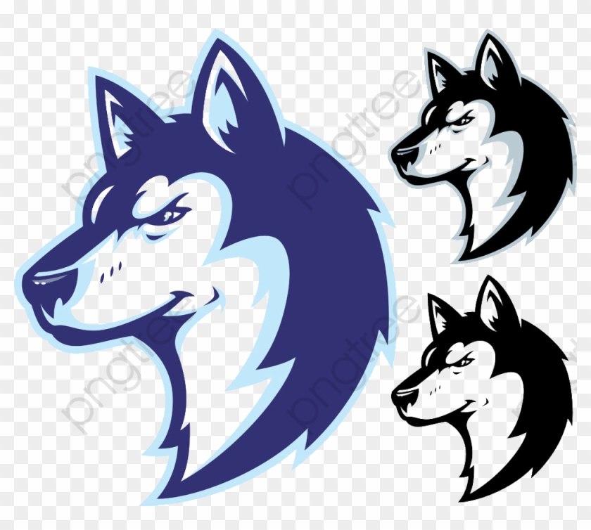 Cartoon Hand Painted Blue Wolf Png Clipart - Nashua Plainfield Huskies #1629769