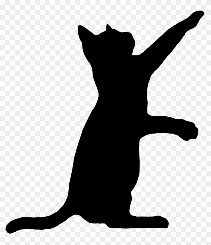 Cat Clip Art Cat Sketches Cat Drawings Graphics Buhqfd - Cat Batting Silhouette #252694