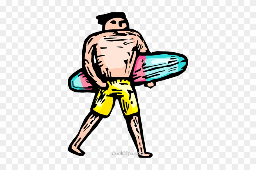 Man With A Surfboard Royalty Free Vector Clip Art Illustration - Man With A Surfboard Royalty Free Vector Clip Art Illustration #1631161