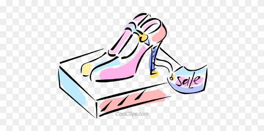 Woman's Shoe Sales Royalty Free Vector Clip Art Illustration - Woman's Shoe Sales Royalty Free Vector Clip Art Illustration #1632385