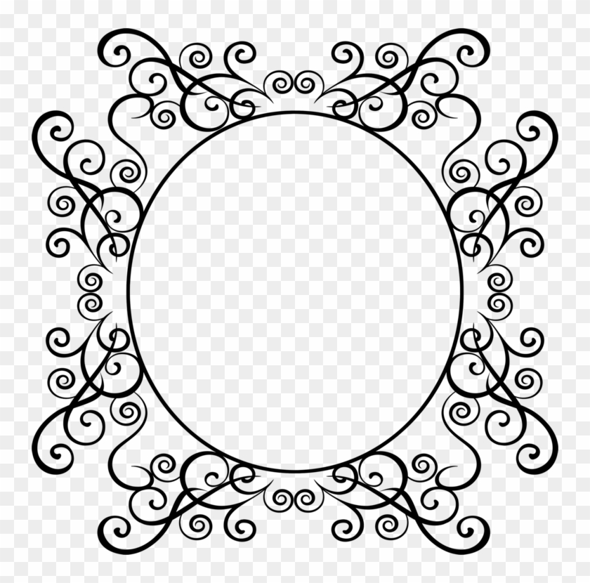 Borders And Frames Picture Frames Decorative Arts Garden - Oval Flourish Frame Png #1634188