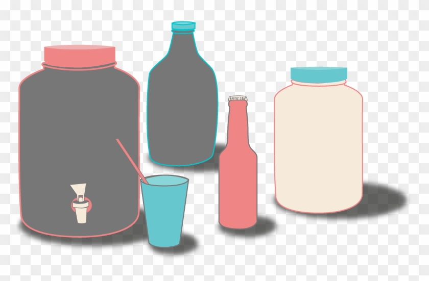 Image Of Different Kombucha Vessels - Glass Bottle #1636825