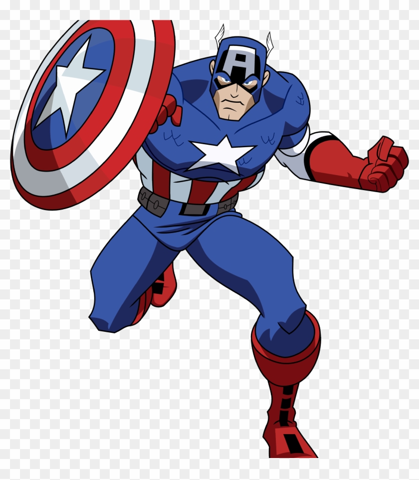 Hulk Clipart Captain America - Captain America Avengers Cartoon - Free