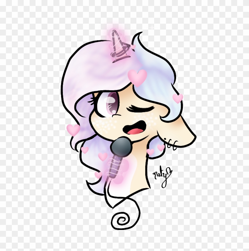 Naty7913, Bust, Female, Floppy Ears, Magic, Mare, Microphone, - Cartoon #1655923