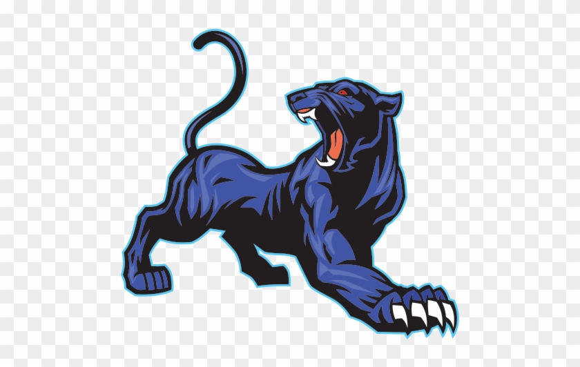 Printed Vinyl Blue Black Stickers Factory - Blue Cartoon Panther #1662970