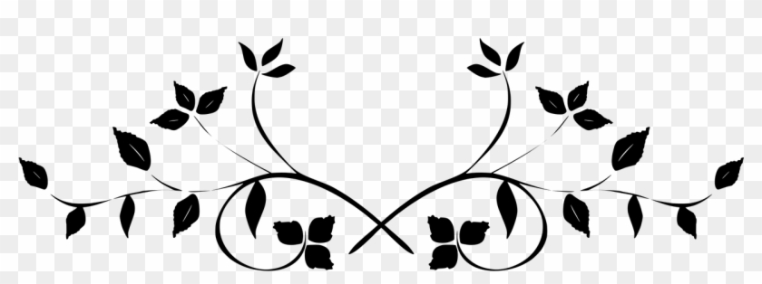 Flower Ornaments Vector - Free Clip Art Leaves Black And White #1665635