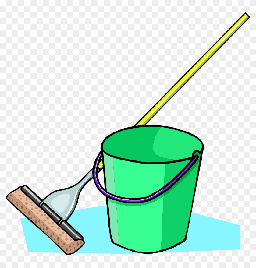 Mop And Bucket Clip Art Download - Cartoon Mop And Bucket #1666453