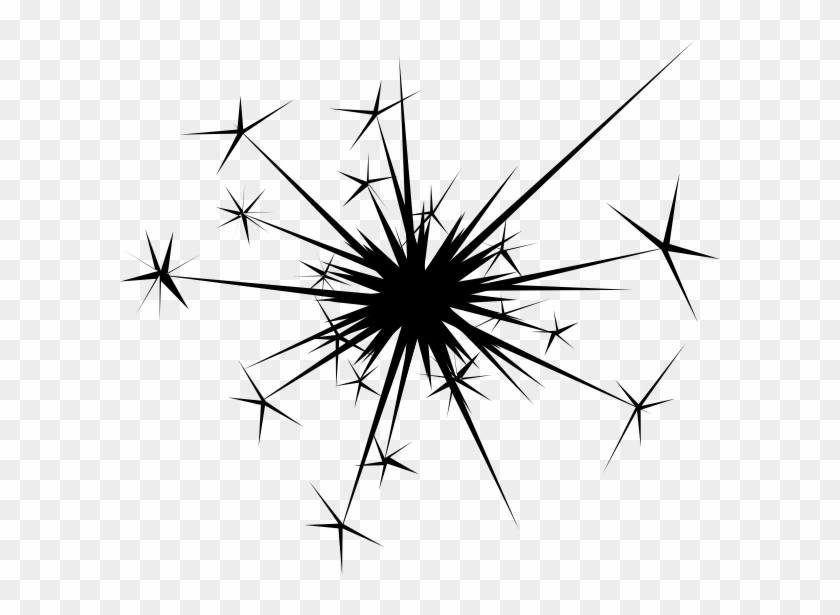 Blacksparkle Clip Art - Sparkler Clip Art Black And White #1668137