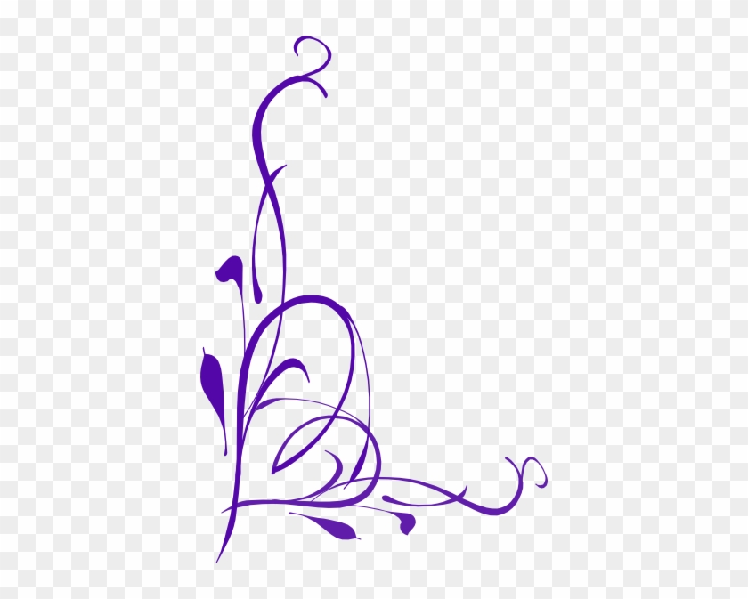 Purple Swirl Corner Border - Vines Clip Art - Full Size PNG Clipart ...