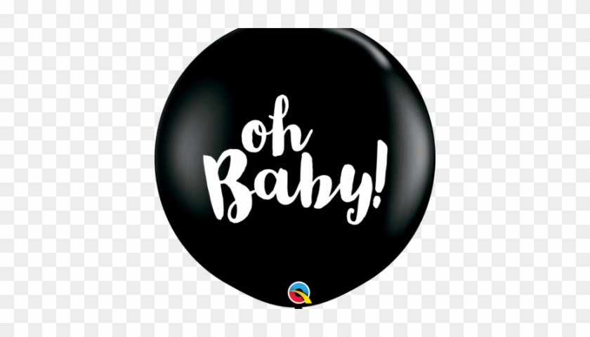 Oh Baby Black 3′ Printed Latex Balloons Q85831 - Calligraphy #1668274