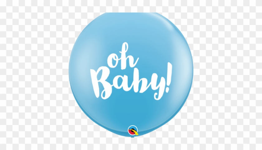 Oh Baby Blue 3′ Printed Latex Balloons Q85830 - Circle #1668276