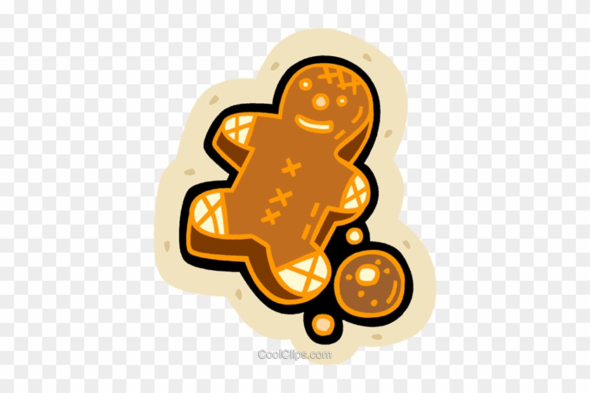 Gingerbread Cookie Royalty Free Vector Clip Art Illustration - Gingerbread Cookie Royalty Free Vector Clip Art Illustration #1668348