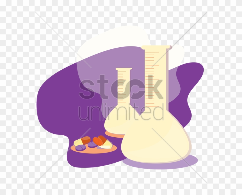 Volumetric Flask With Medicines V矢量图形 - Illustration #1669271