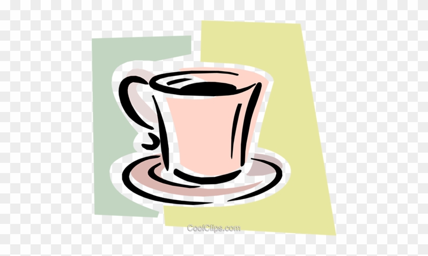 Coffee Cup On Saucer Royalty Free Vector Clip Art Illustration - Coffee Cup Clip Art #1669822