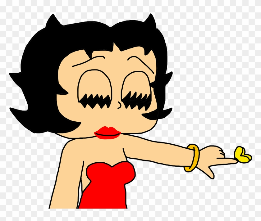 Betty Boop With Butterfly By Mega Shonen One 64 - Cartoon #1670907