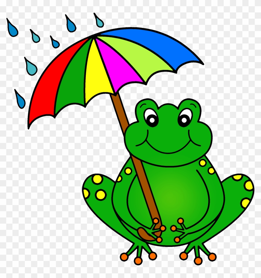 Green Frog Clipart Umbrella Clipart - Cartoon #1673207