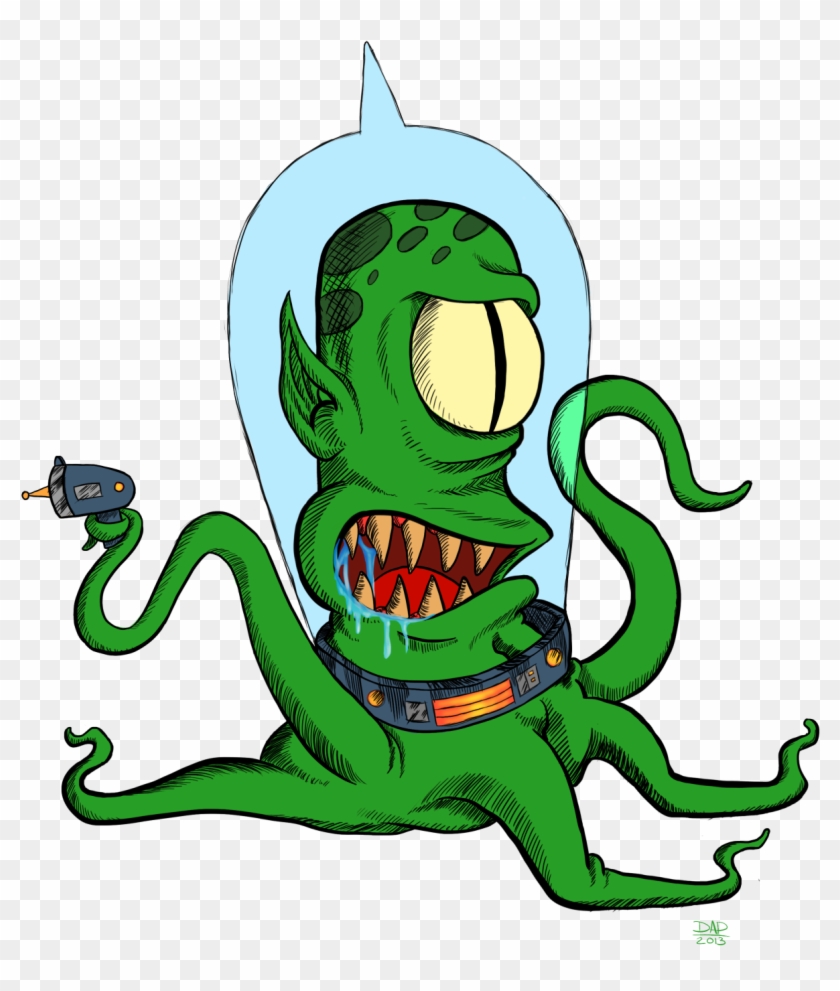 Having Fun Drawing Kodos Or Is It Kang For The Next - Cartoon #1674206