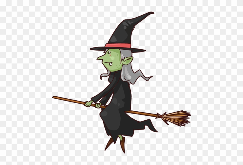 Cartoon Witch On A Broom #1674848