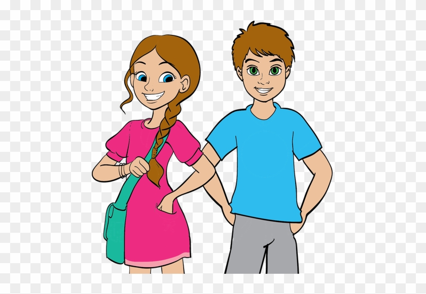 boy and girl cartoon