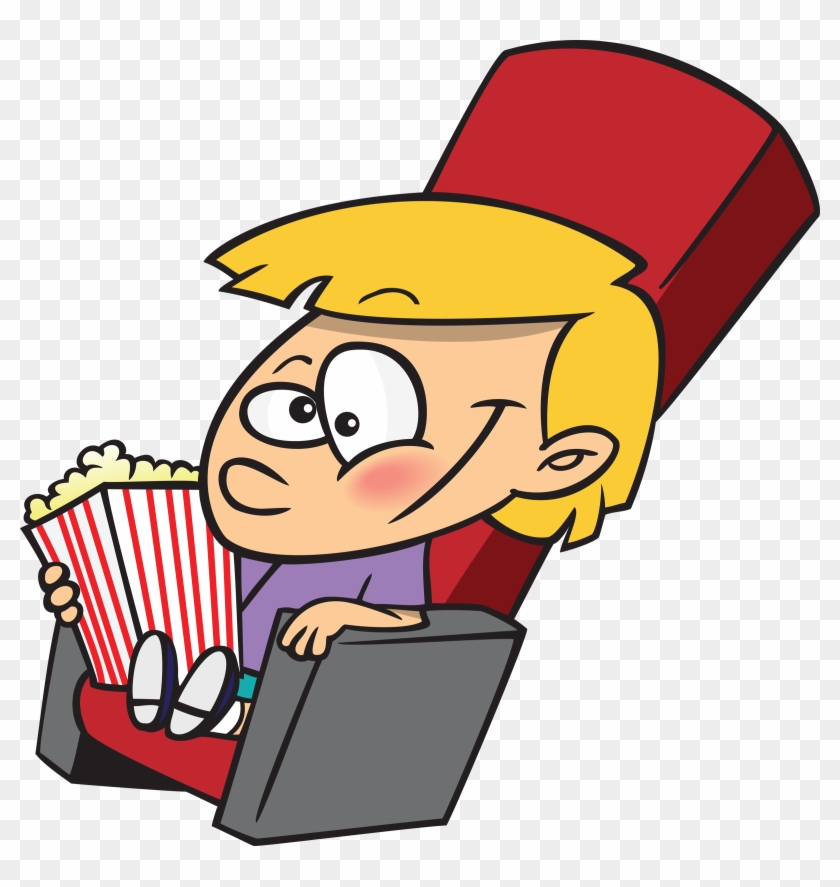 Movie Kid Fan Mascot - Cartoon Popcorn And Movie #257689