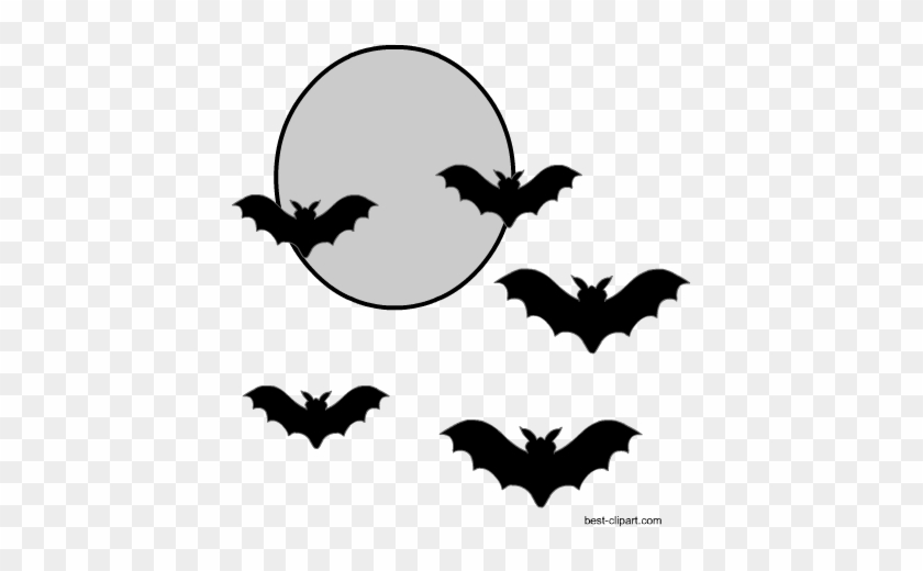 Download Full Moon And Bats Free Halloween Clip Art - Bat Svg File ...