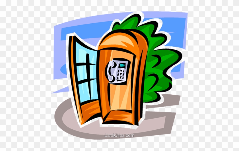 Public Telephone Royalty Free Vector Clip Art Illustration - Public Telephone Royalty Free Vector Clip Art Illustration #1682874