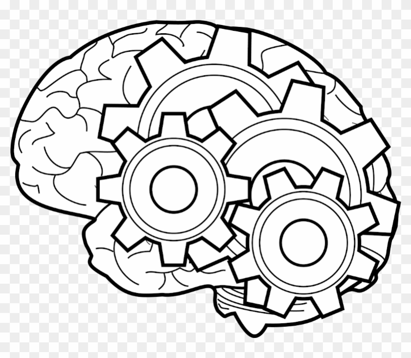 Brain Drawing Gears - Brain With Gears Drawing #1682914