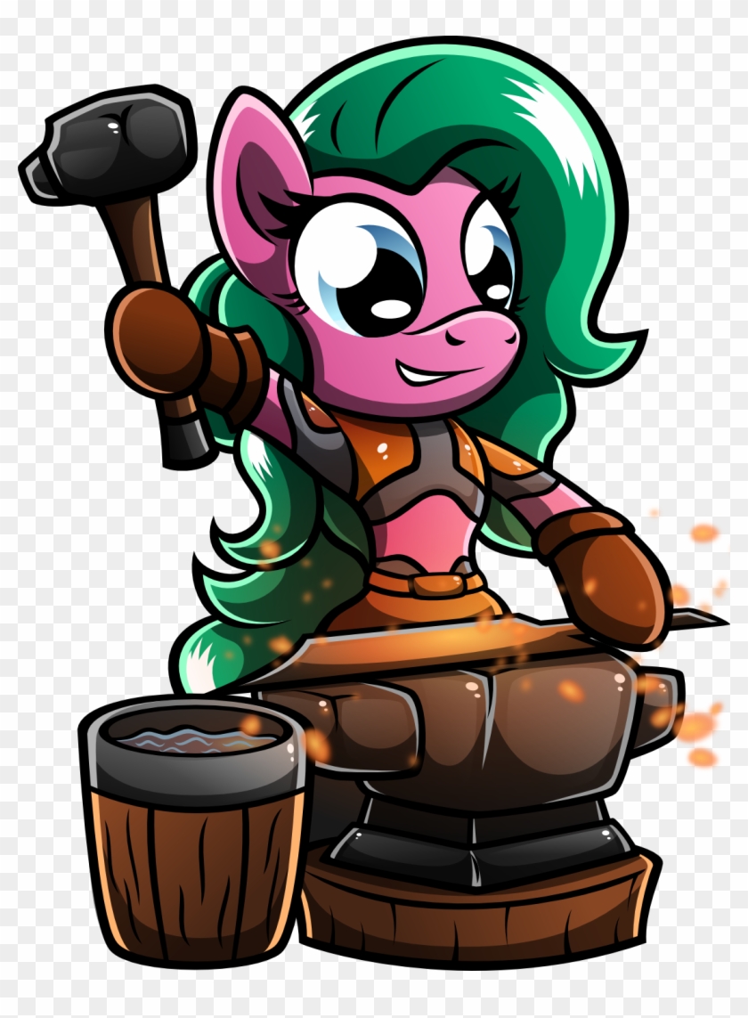 Skunkdj, Bipedal, Blacksmith, Bucket, Hammer, Oc, Oc - Cartoon #1683827