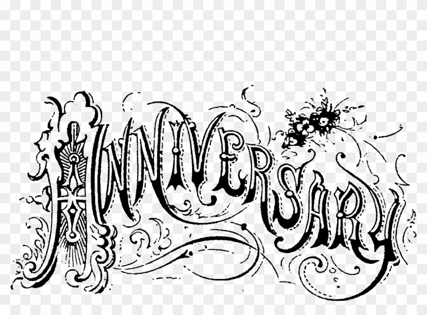 1324 Aniversary Heading Word Free Vintage Clip Art - Illustration #1686979